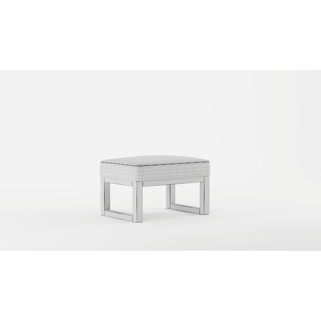 Joya Ottoman 3D Model – Modern Fabric Footstool with PBR Textures - View 12