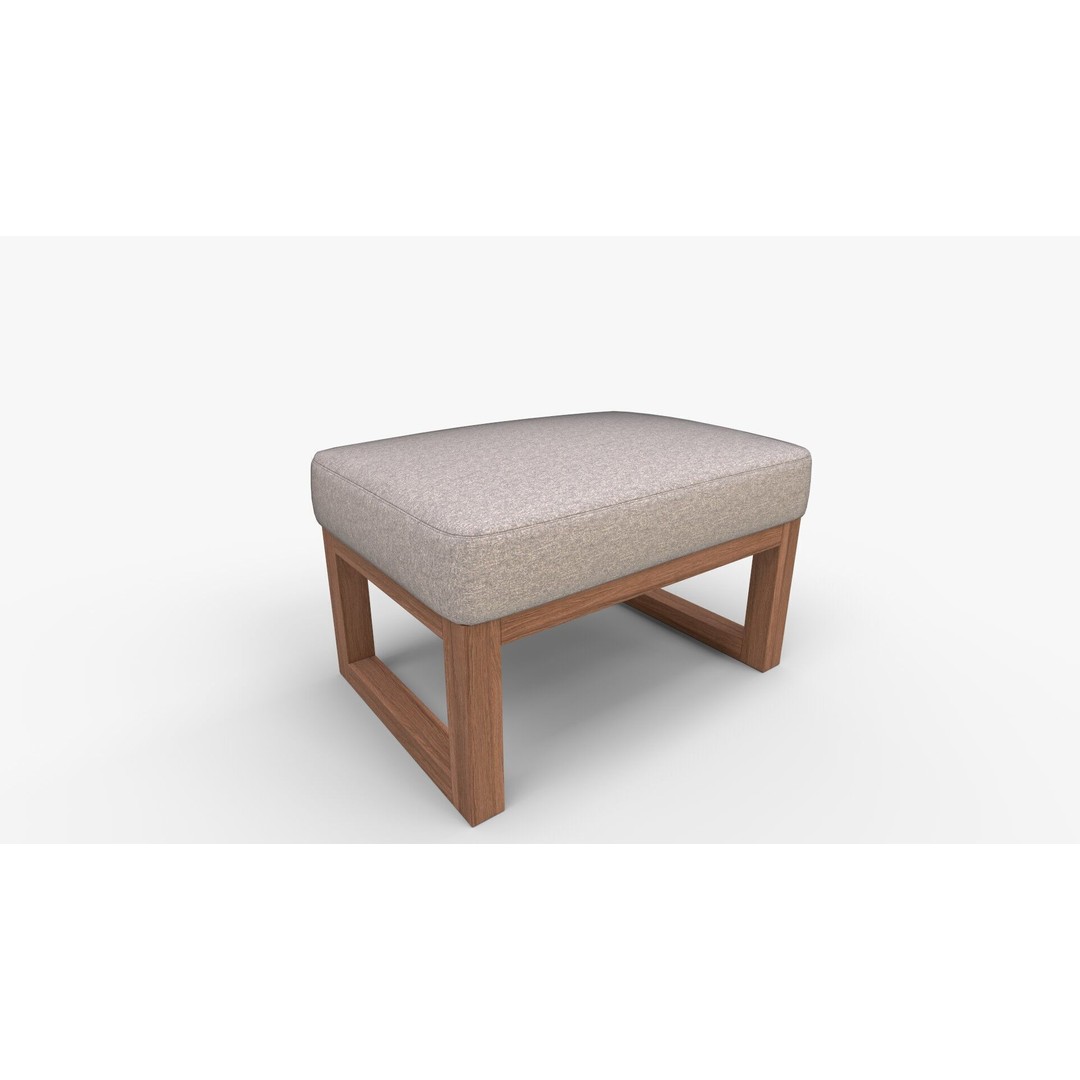 Joya Ottoman 3D Model – Modern Fabric Footstool with PBR Textures - View 4