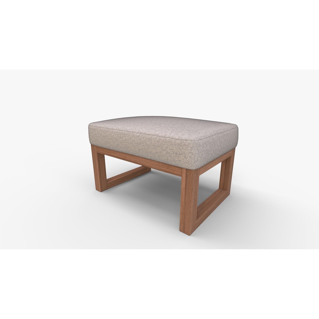 Joya Ottoman 3D Model – Modern Fabric Footstool with PBR Textures - View 6
