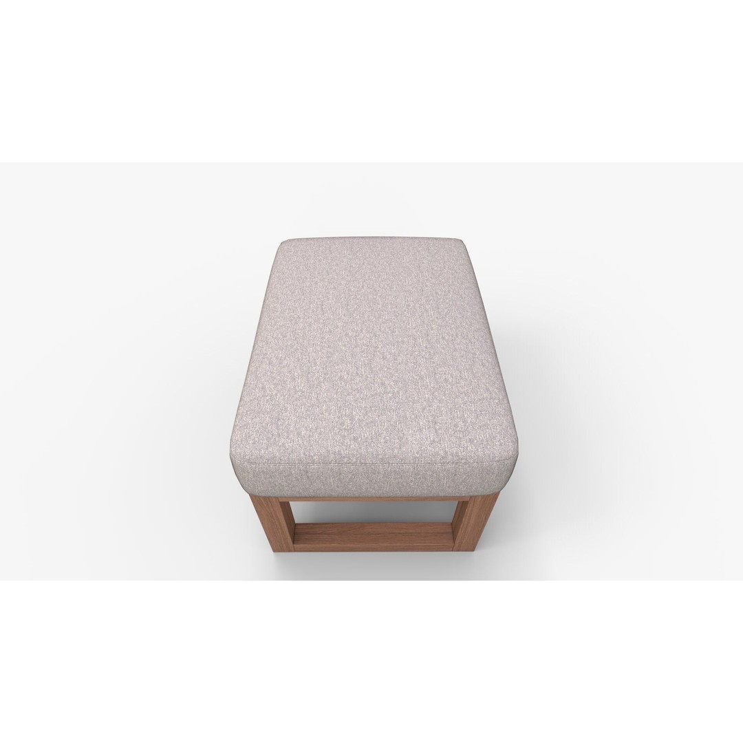 Joya Ottoman 3D Model – Modern Fabric Footstool with PBR Textures - View 7