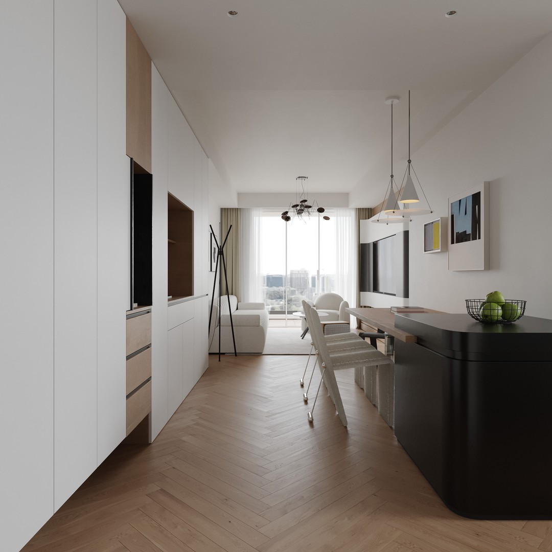 Modern Living Room 3D Model – Photo Realistic Interior Asset, FBX, OBJ - View 4