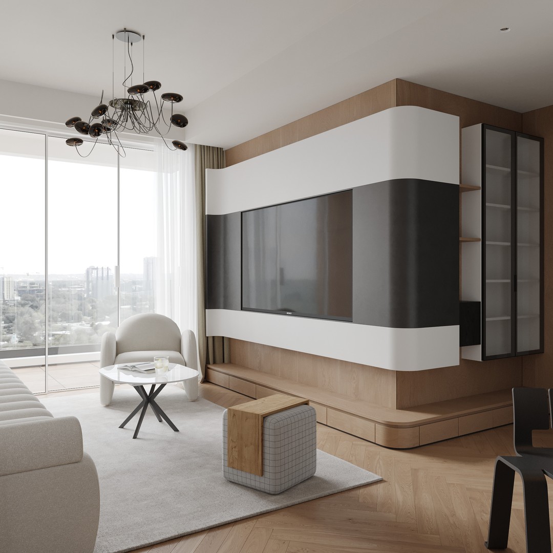Modern Living Room 3D Model – Photo Realistic Interior Asset, FBX, OBJ - View 5