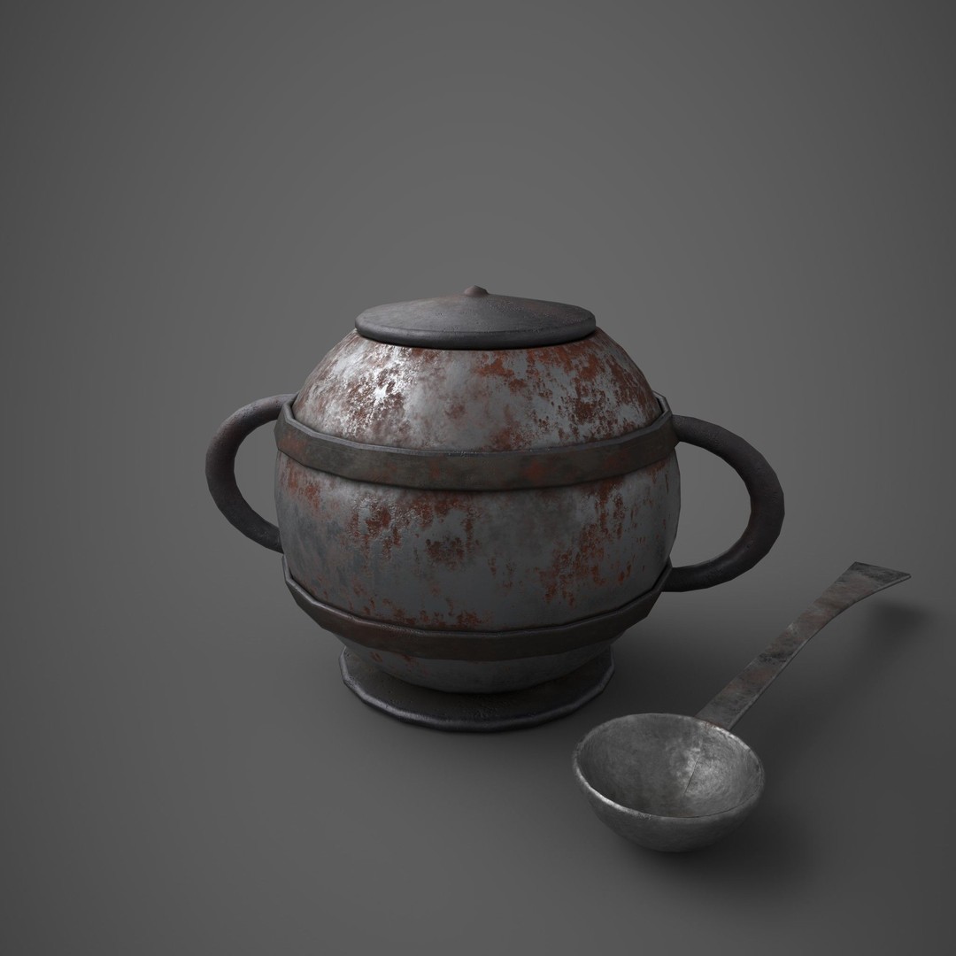 Medieval Props 3D Model – Low Poly Collection, FBX & OBJ Formats - View 87