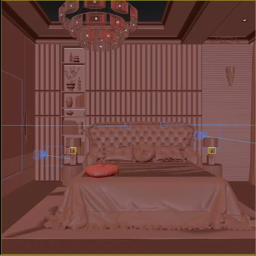 Classic Bedroom 3D Model – Timeless Design with PBR Textures, FBX - View 10