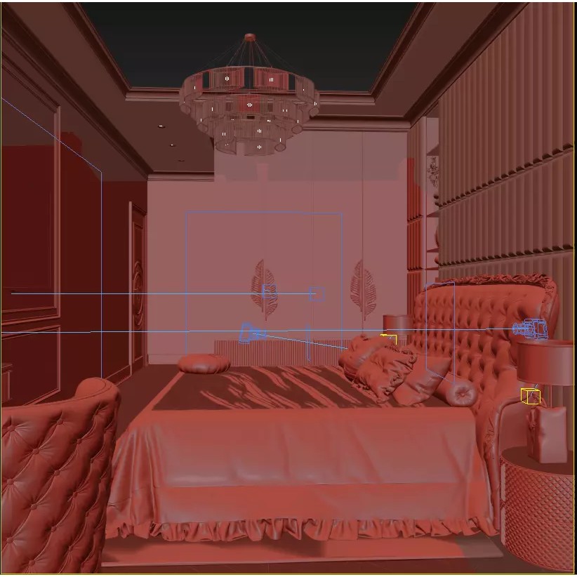 Classic Bedroom 3D Model – Timeless Design with PBR Textures, FBX - View 8
