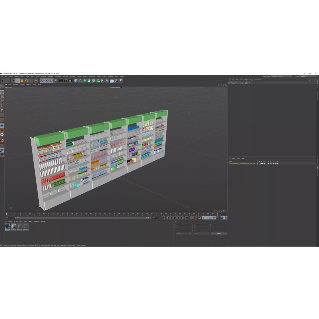 Pharmacy Shelf Unit 3D Model – Retail Display Glass Organizer, FBX