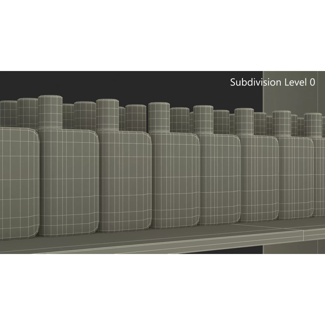 Pharmacy Shelf Unit 3D Model – Retail Display Glass Organizer, FBX - View 14