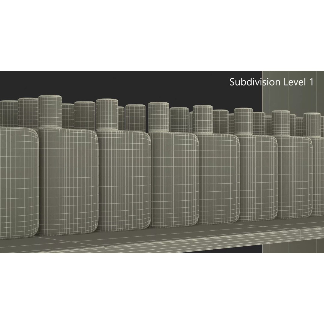 Pharmacy Shelf Unit 3D Model – Retail Display Glass Organizer, FBX - View 15