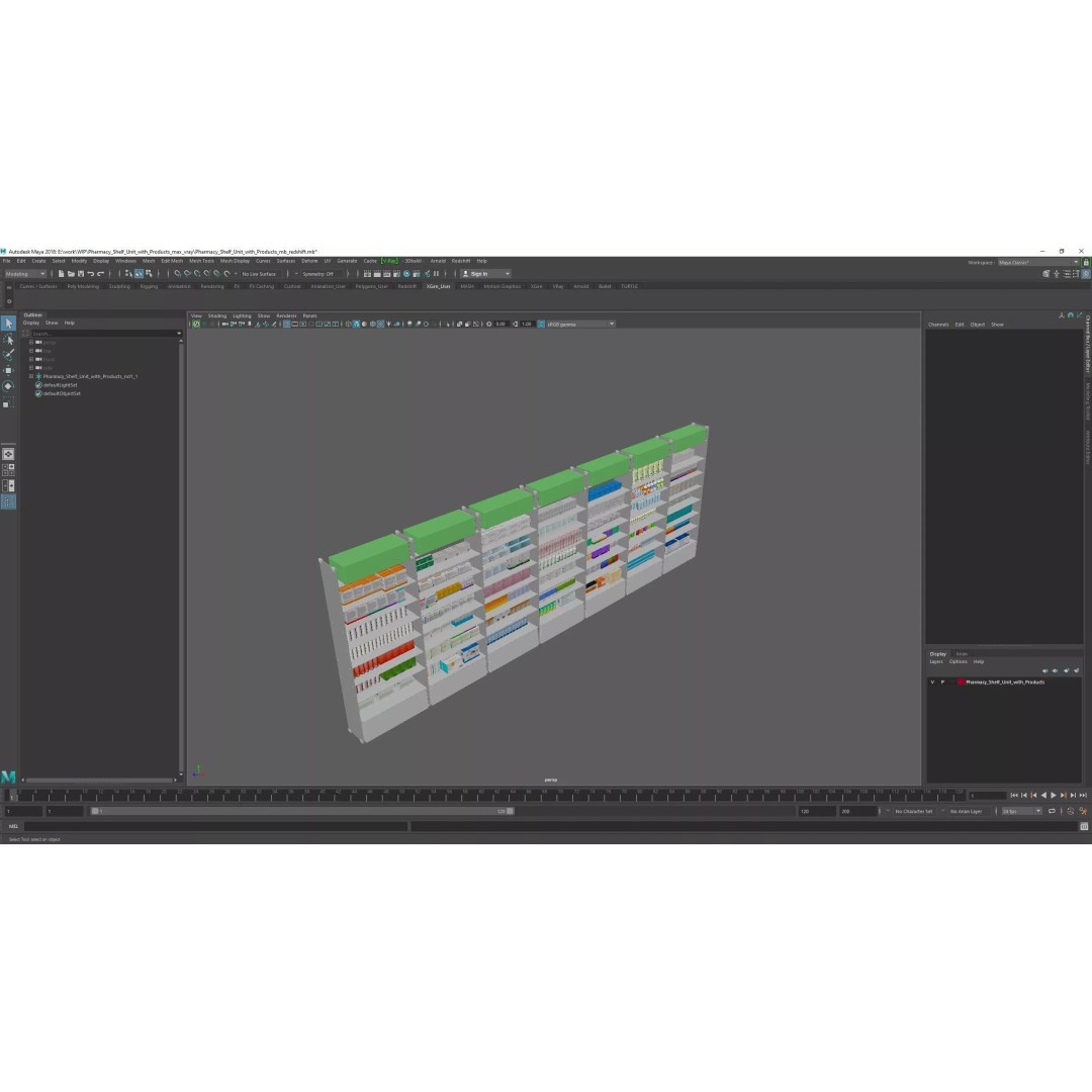 Pharmacy Shelf Unit 3D Model – Retail Display Glass Organizer, FBX - View 23