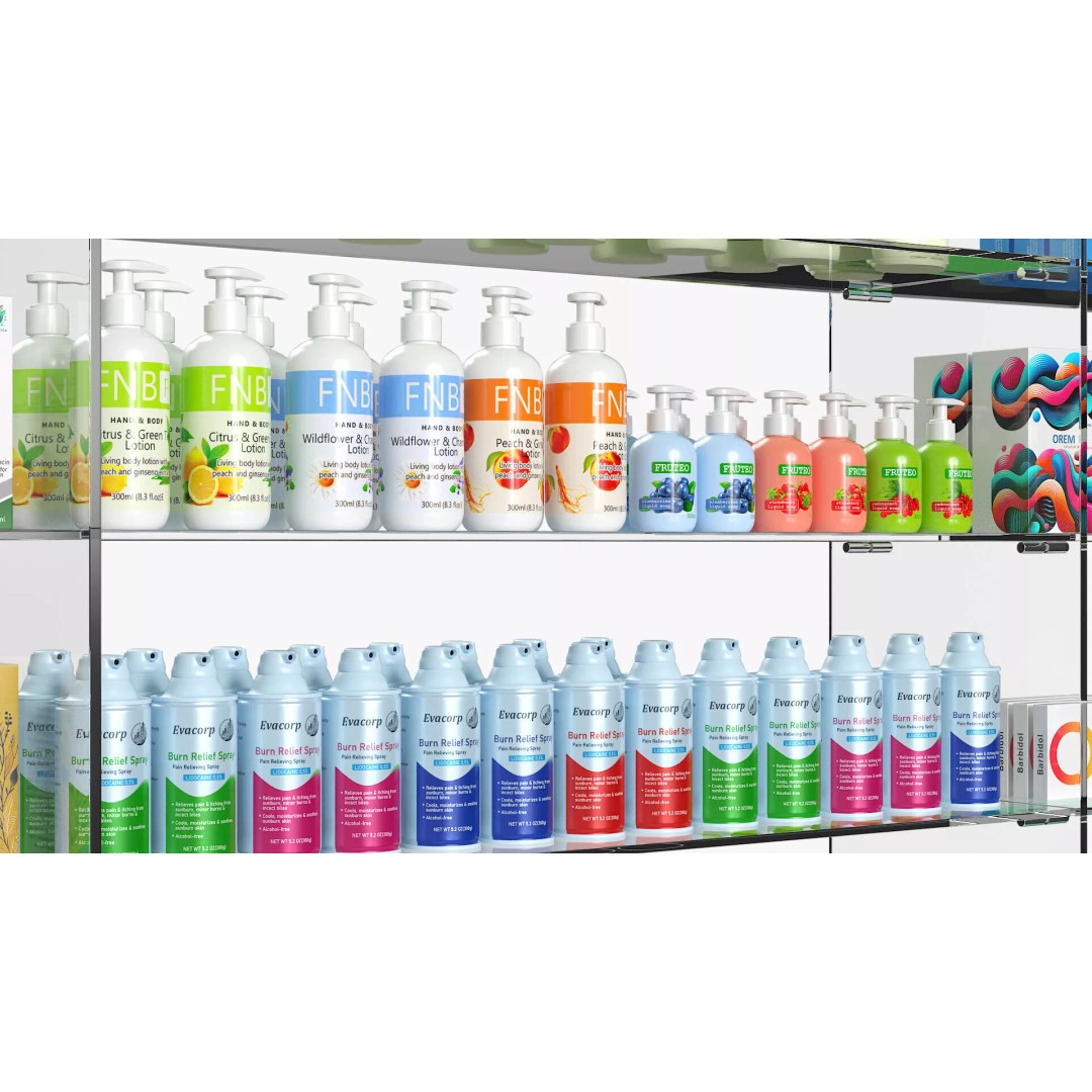 Pharmacy Shelf Unit 3D Model – Retail Display Glass Organizer, FBX - View 9