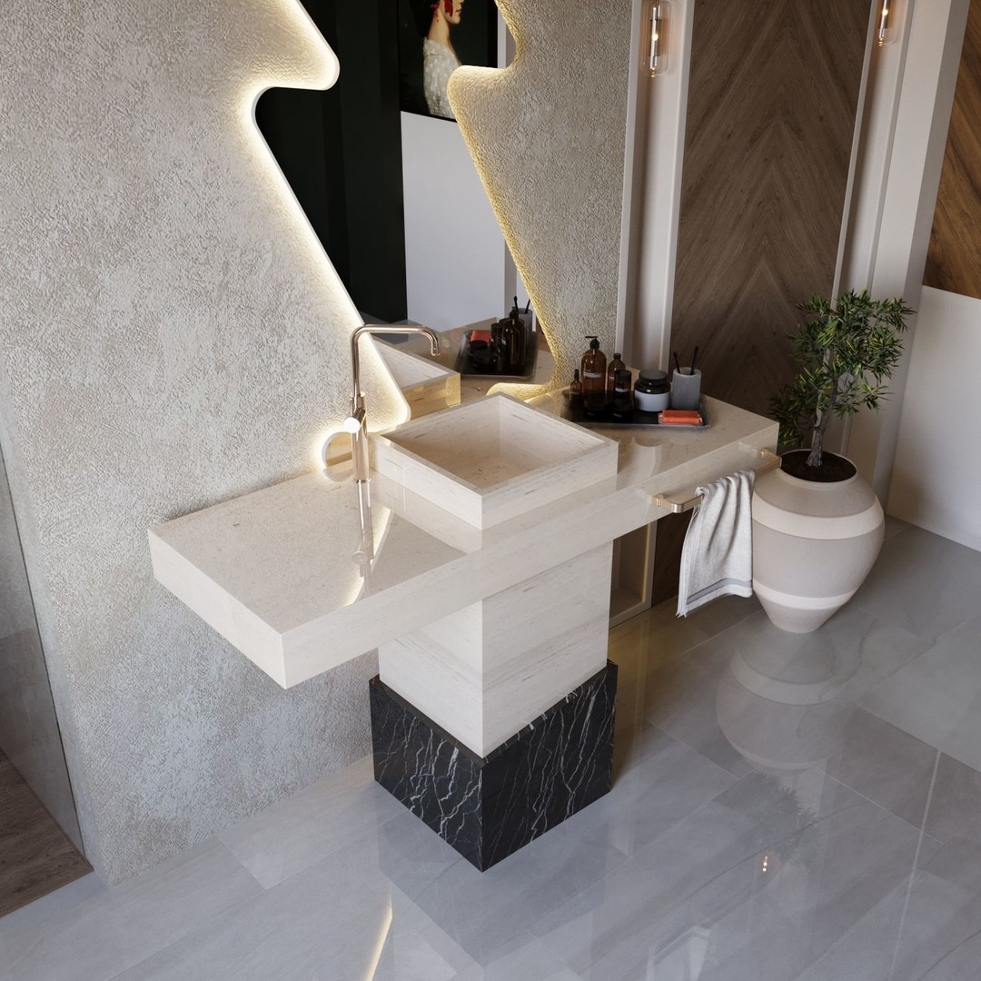Bathroom 3D Model – Detailed Interior Design with Textures - View 3
