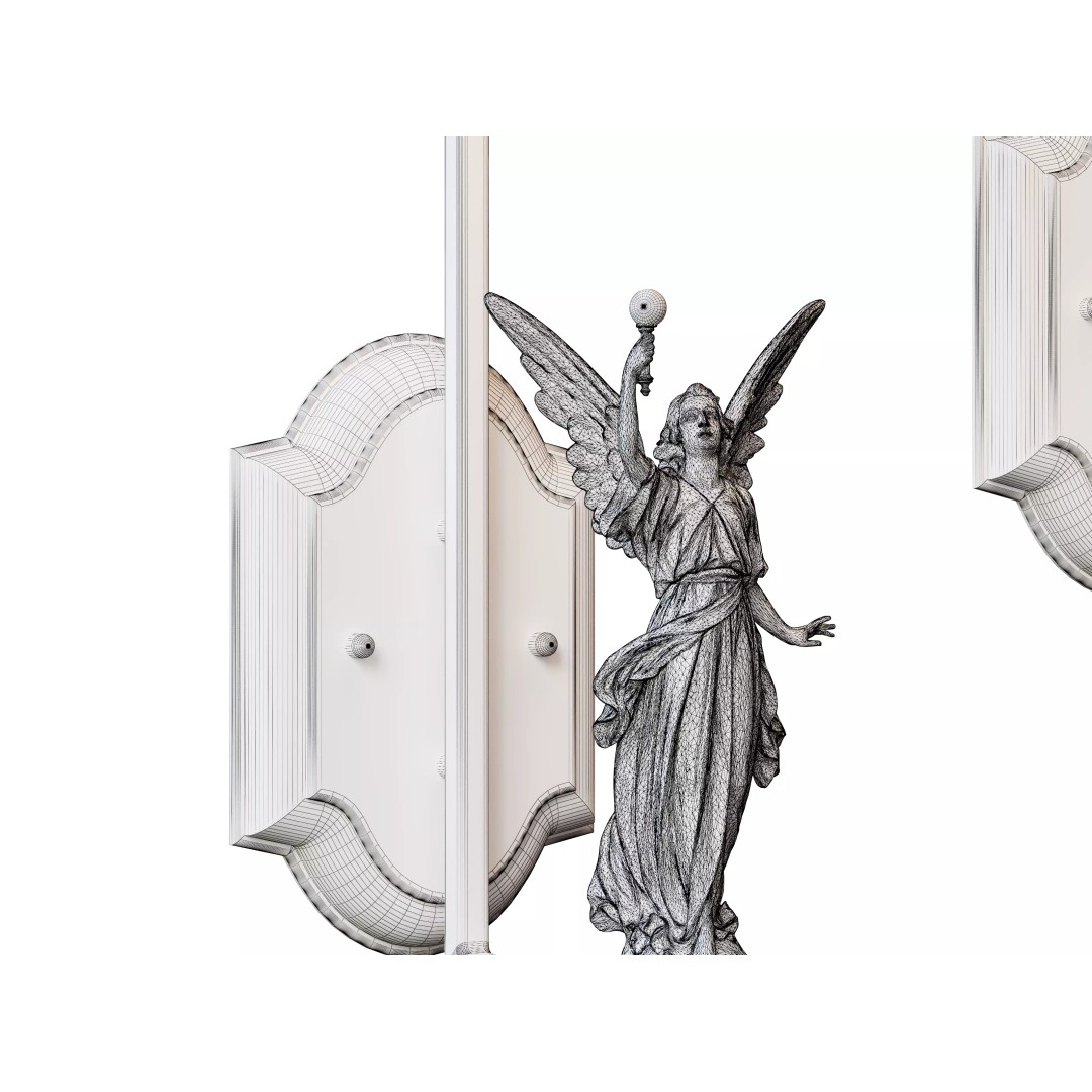 Angel Sculpture Wall Sconces 3D Model – Vintage Lighting Set, FBX & OBJ