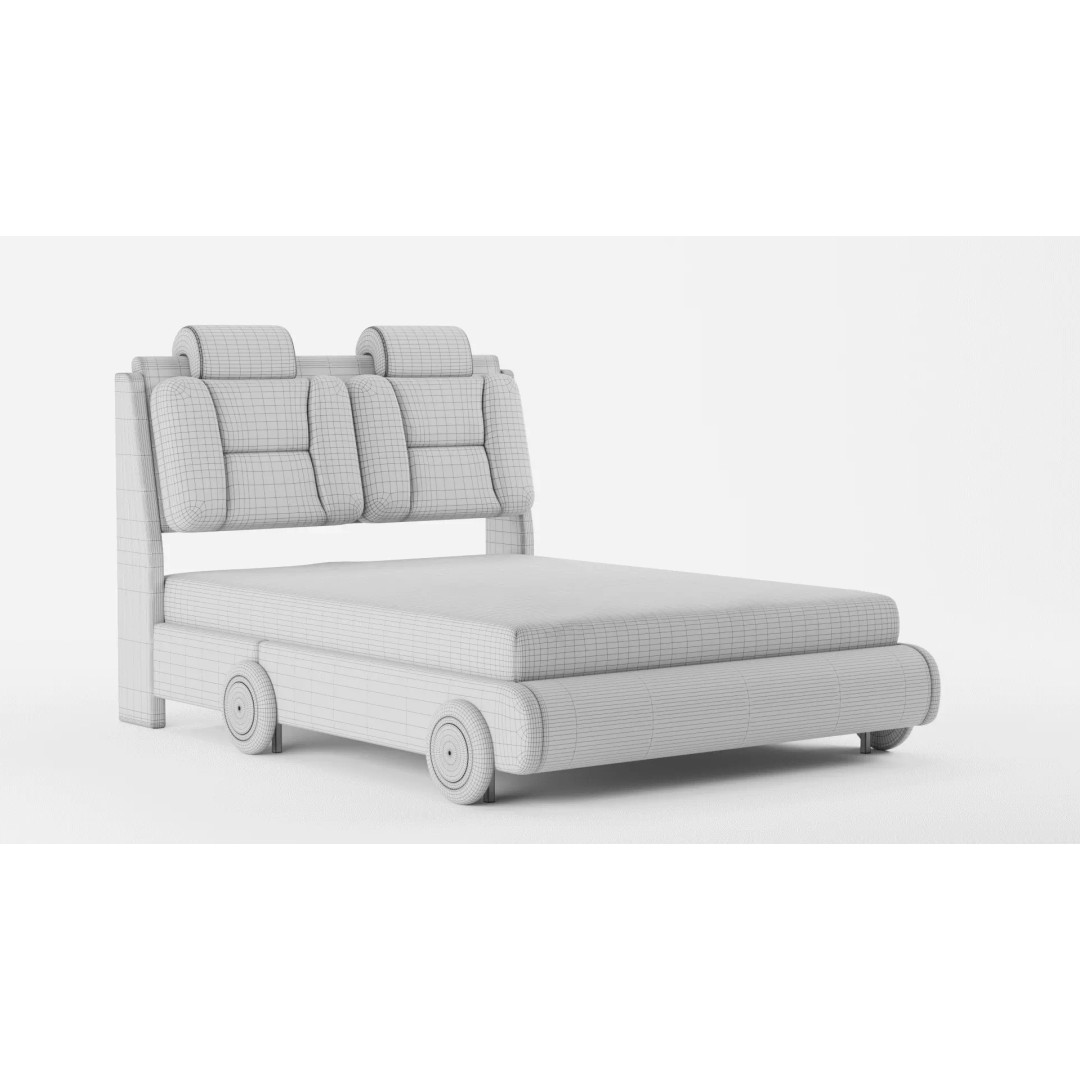 Keyluv Queen Bed Frame 3D Model – High-Quality PBR Asset, FBX, OBJ