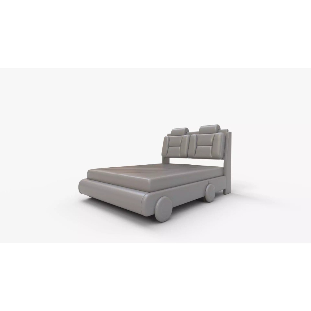 Keyluv Queen Bed Frame 3D Model – High-Quality PBR Asset, FBX, OBJ - View 12