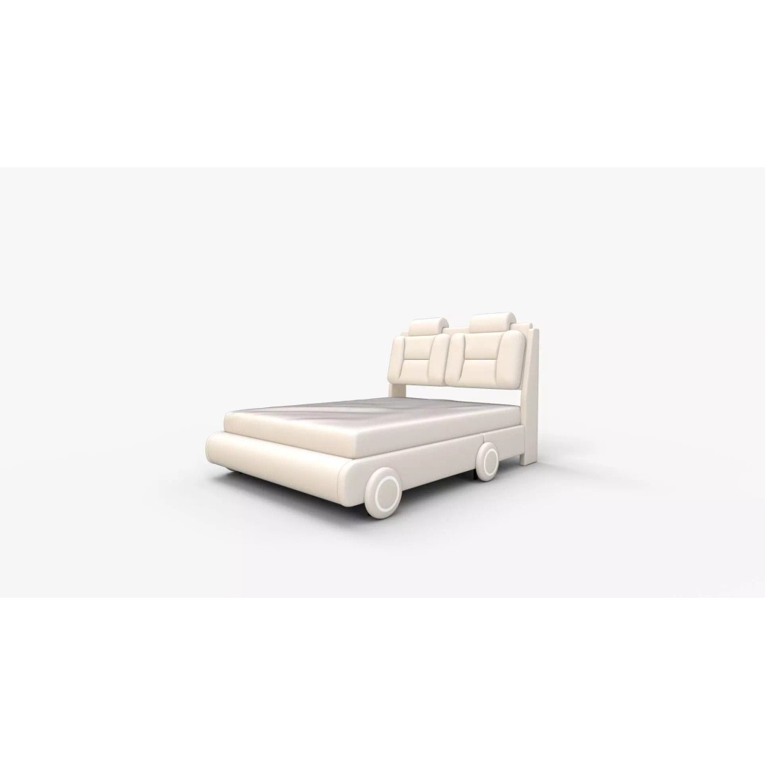 Keyluv Queen Bed Frame 3D Model – High-Quality PBR Asset, FBX, OBJ - View 9