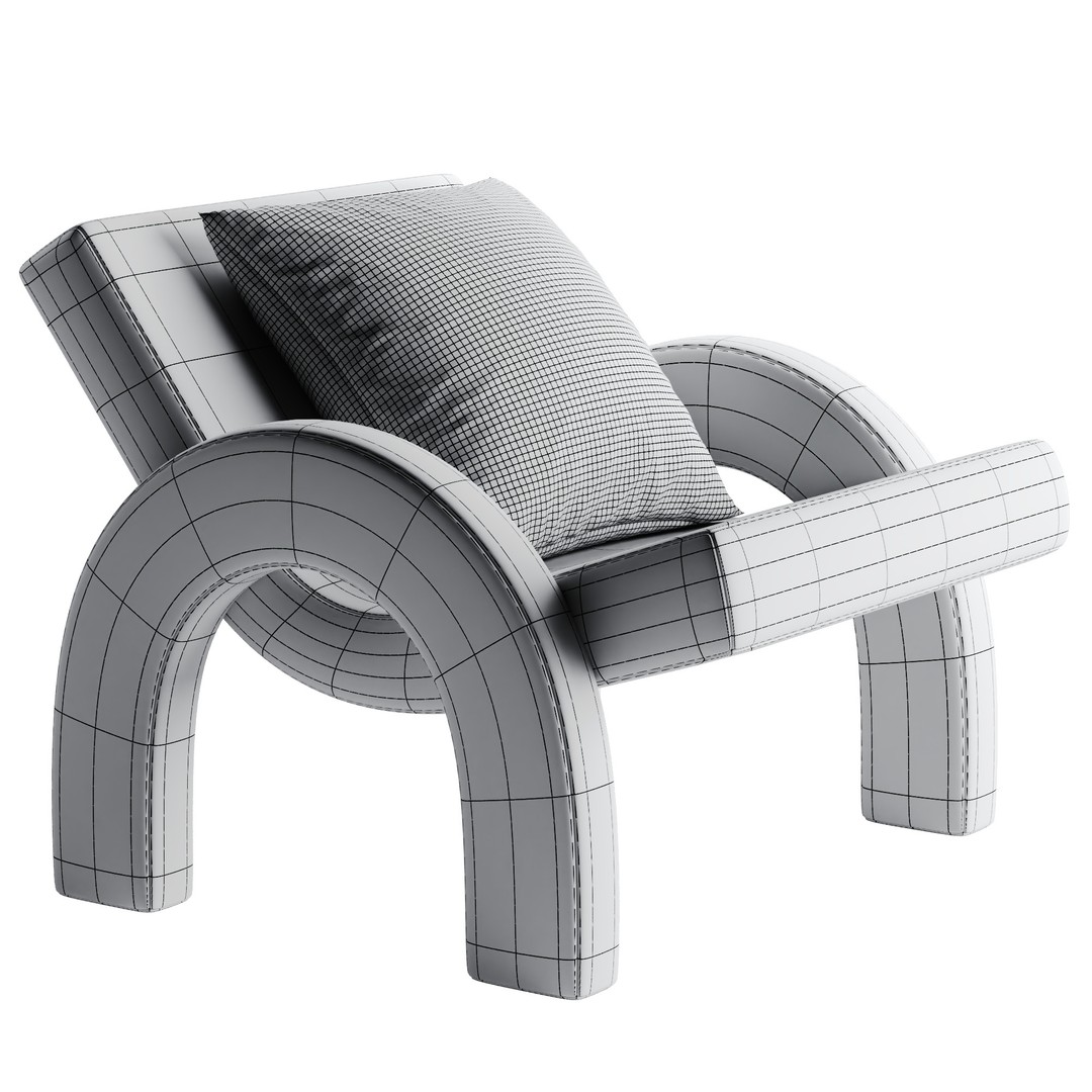 Arco Lounge Chair 3D Model – Low Poly Modern Furniture, OBJ - View 13