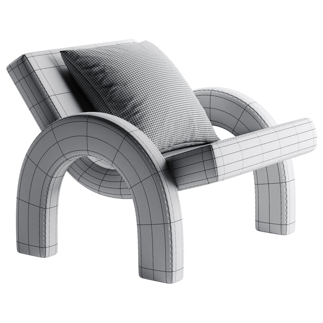Arco Lounge Chair 3D Model – Low Poly Modern Furniture, OBJ - View 40