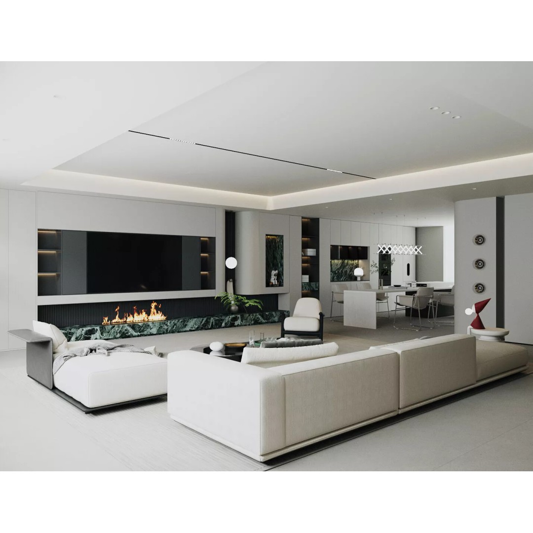Italian Living Room 3D Model – Modern Interior with Textures & Formats - View 9