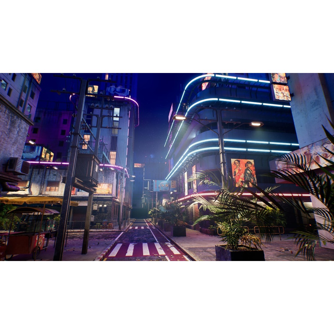 Bangkok Cyberpunk City 3D Model – Low Poly Game Asset for Unreal Engine - View 11