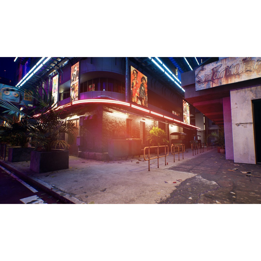 Bangkok Cyberpunk City 3D Model – Low Poly Game Asset for Unreal Engine - View 13