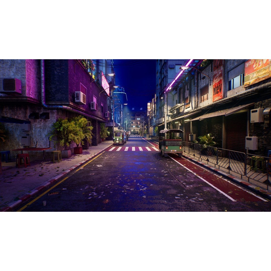Bangkok Cyberpunk City 3D Model – Low Poly Game Asset for Unreal Engine - View 14