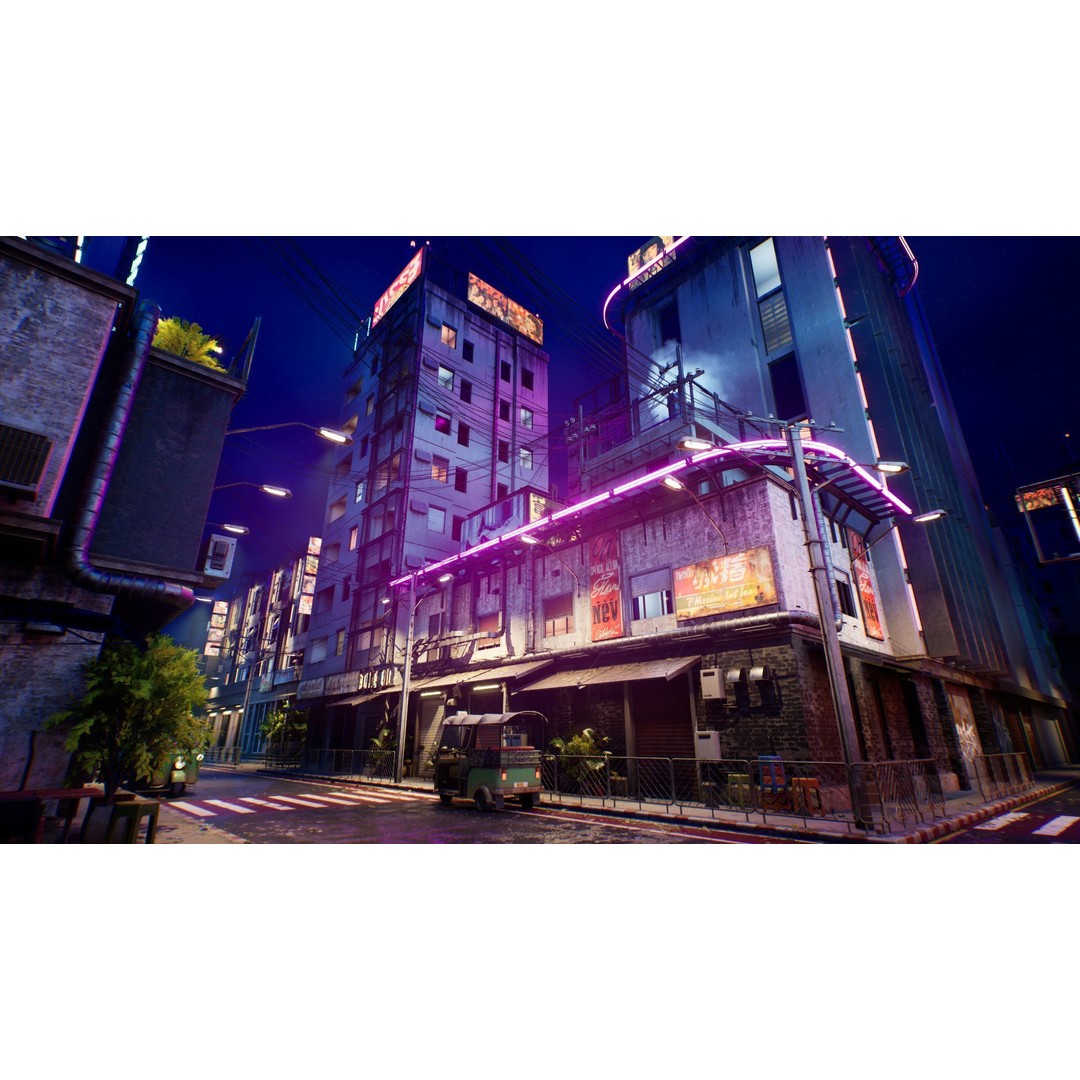 Bangkok Cyberpunk City 3D Model – Low Poly Game Asset for Unreal Engine - View 17