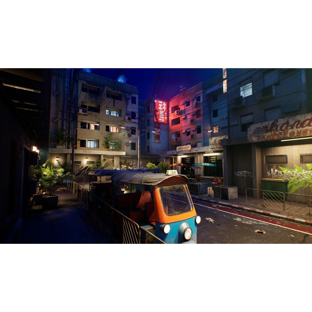 Bangkok Cyberpunk City 3D Model – Low Poly Game Asset for Unreal Engine - View 19