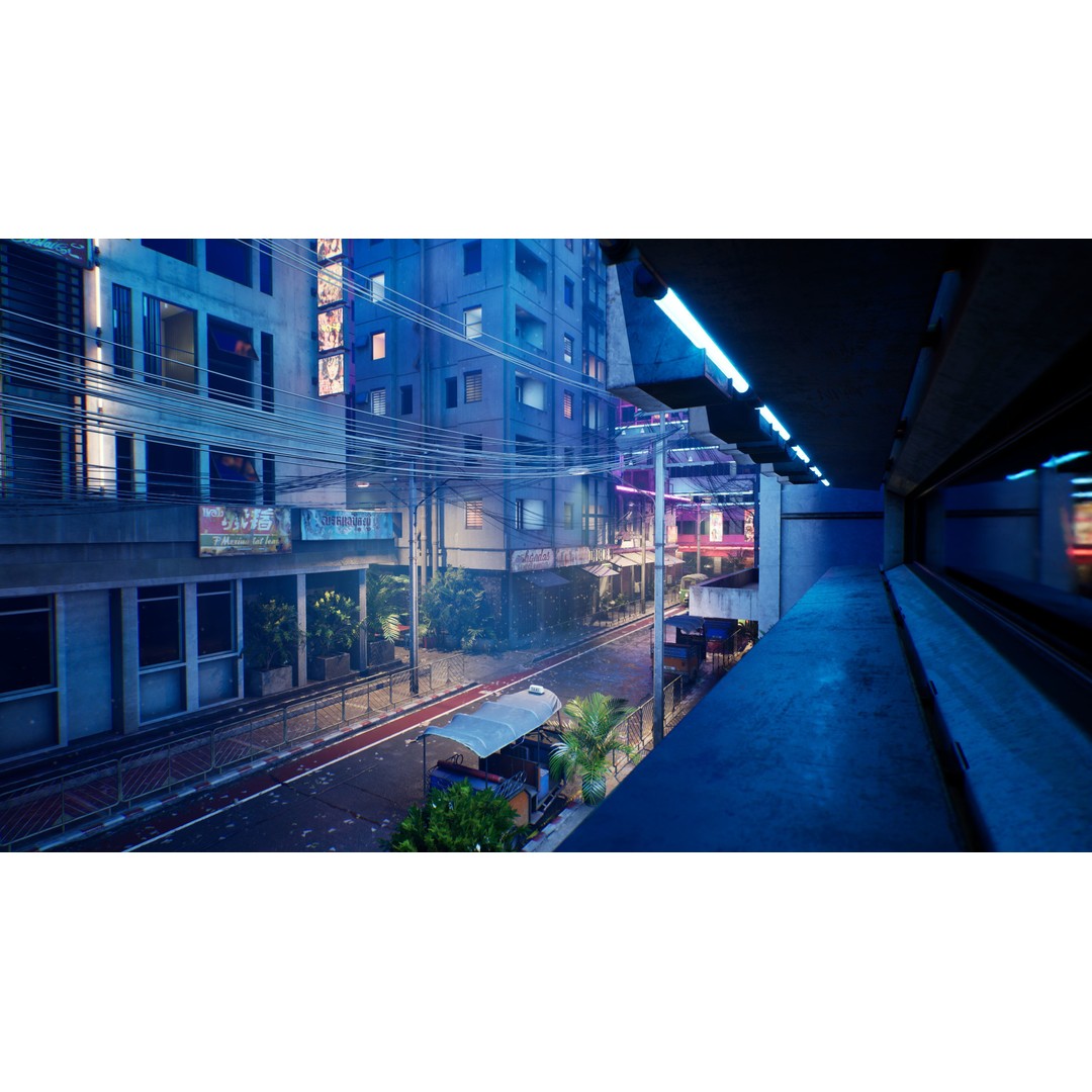 Bangkok Cyberpunk City 3D Model – Low Poly Game Asset for Unreal Engine - View 45