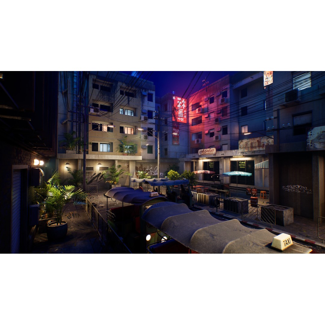 Bangkok Cyberpunk City 3D Model – Low Poly Game Asset for Unreal Engine - View 48