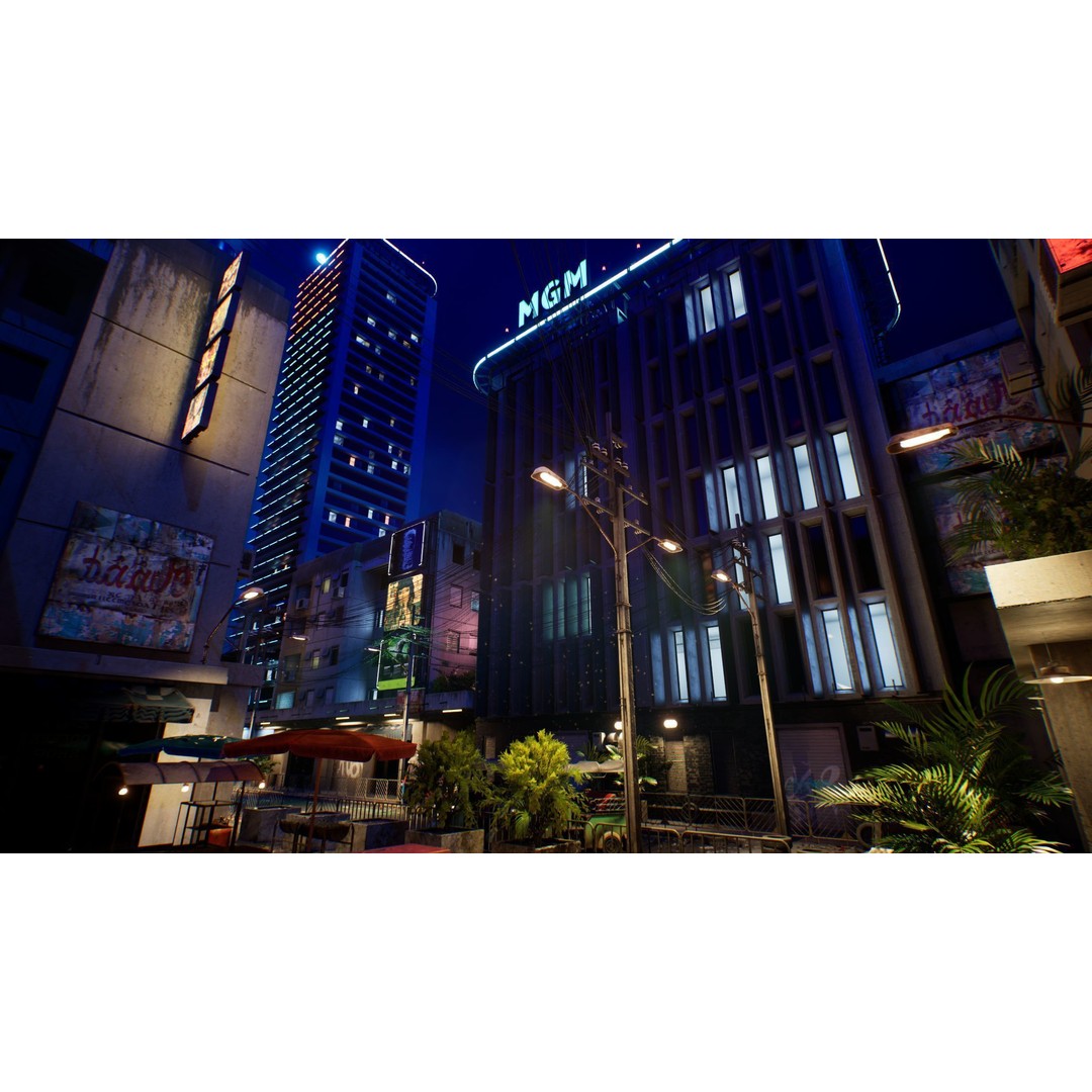 Bangkok Cyberpunk City 3D Model – Low Poly Game Asset for Unreal Engine - View 5