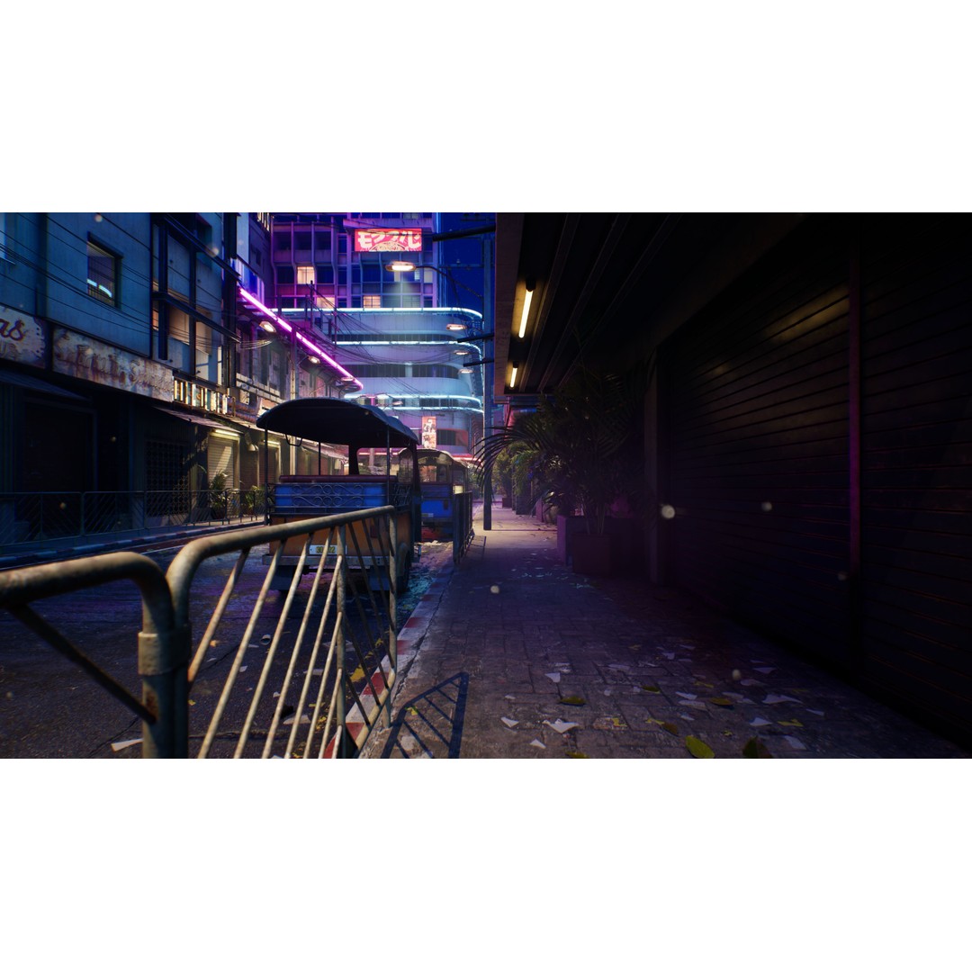 Bangkok Cyberpunk City 3D Model – Low Poly Game Asset for Unreal Engine - View 52