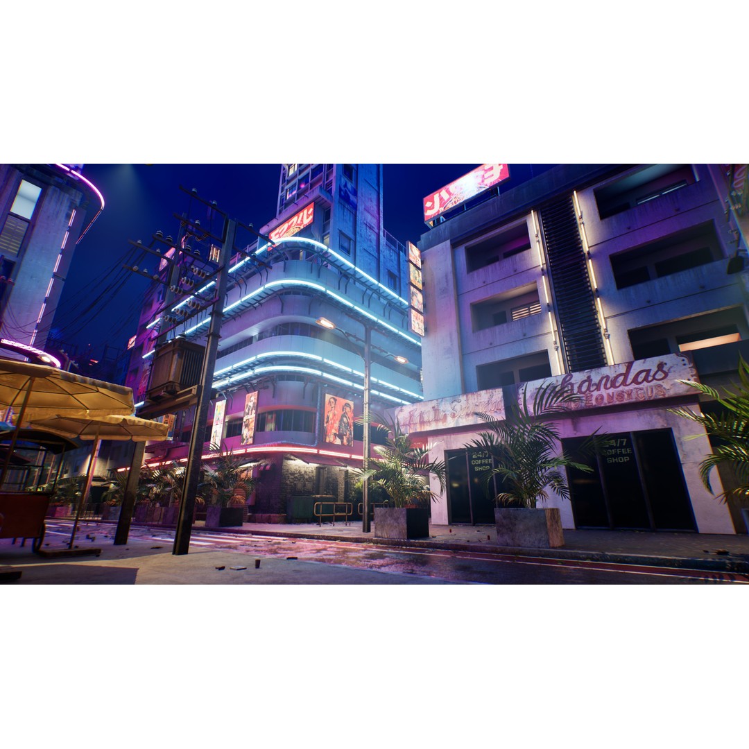 Bangkok Cyberpunk City 3D Model – Low Poly Game Asset for Unreal Engine - View 54