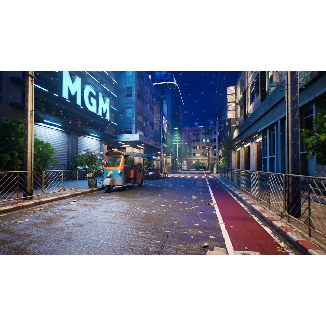 Bangkok Cyberpunk City 3D Model – Low Poly Game Asset for Unreal Engine - View 7