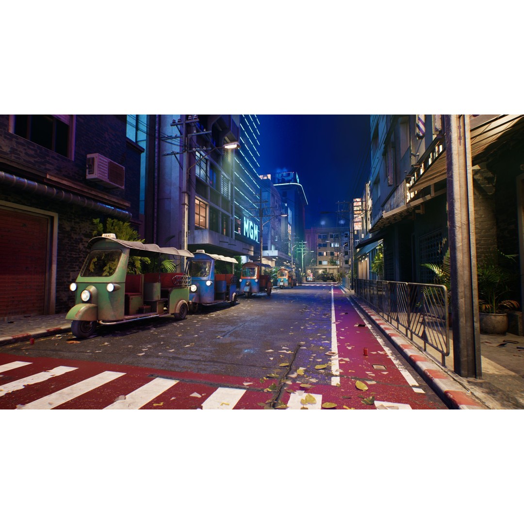 Bangkok Cyberpunk City 3D Model – Low Poly Game Asset for Unreal Engine - View 8