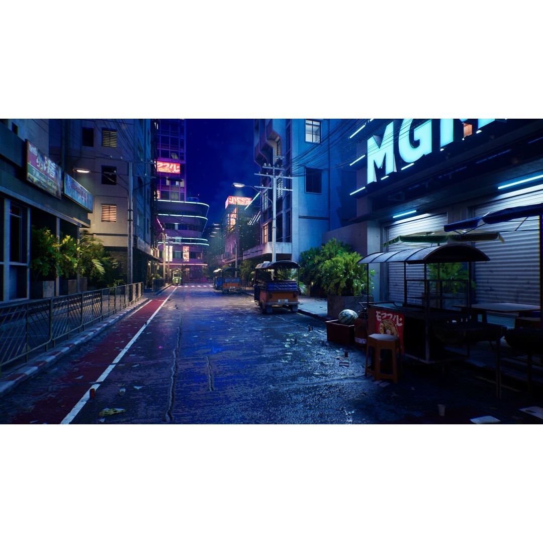 Bangkok Cyberpunk City 3D Model – Low Poly Game Asset for Unreal Engine - View 9
