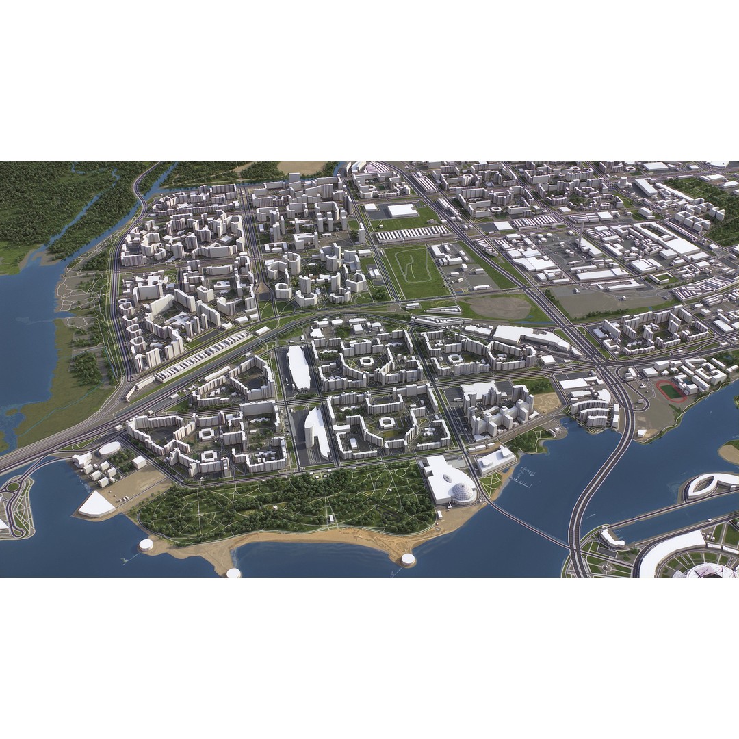St Petersburg 3D Model – Low Poly Cityscape Asset, FBX, OBJ - View 13