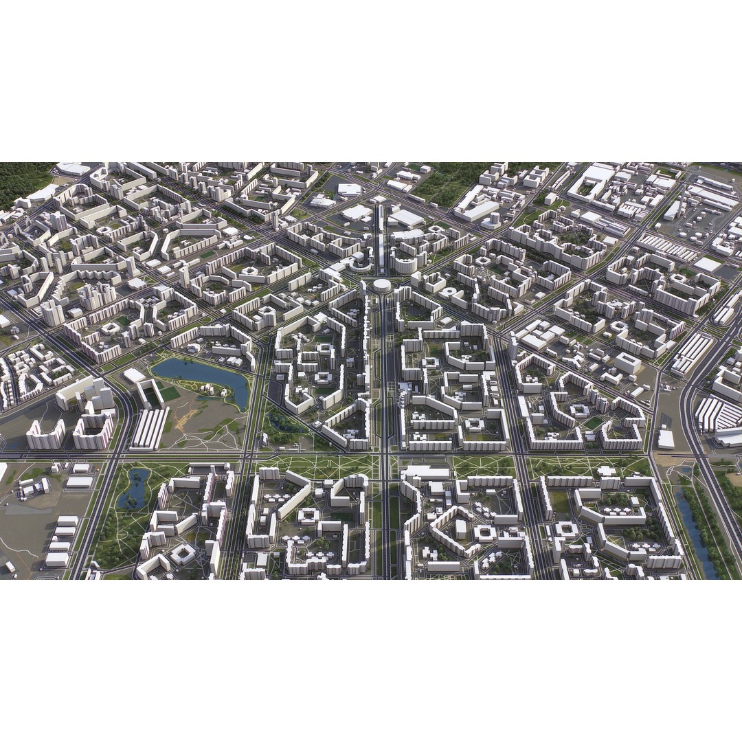 St Petersburg 3D Model – Low Poly Cityscape Asset, FBX, OBJ - View 15