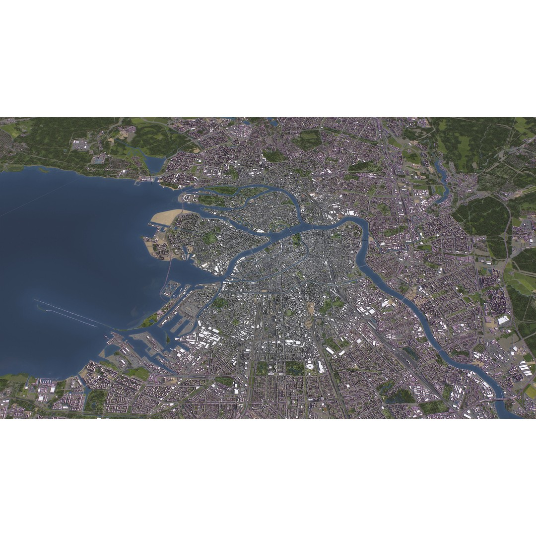 St Petersburg 3D Model – Low Poly Cityscape Asset, FBX, OBJ - View 17