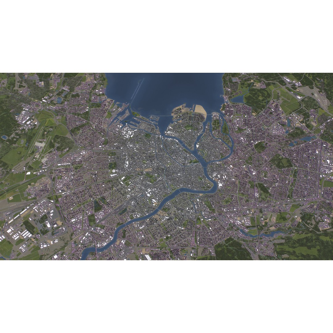 St Petersburg 3D Model – Low Poly Cityscape Asset, FBX, OBJ - View 20