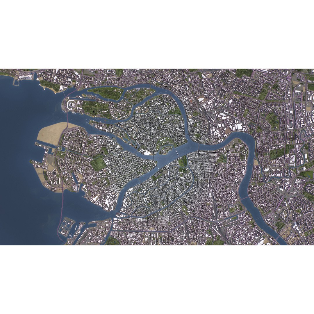 St Petersburg 3D Model – Low Poly Cityscape Asset, FBX, OBJ - View 22
