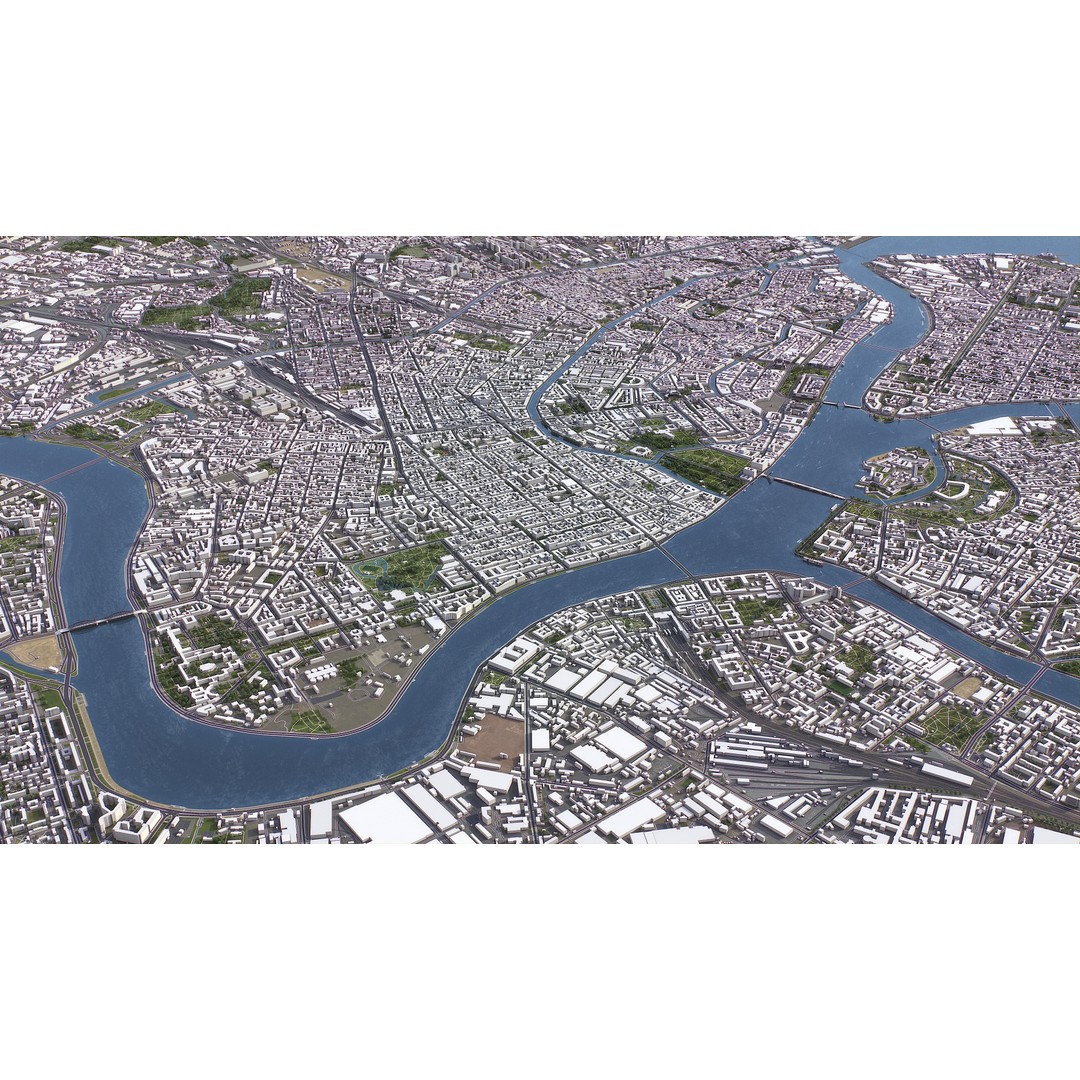 St Petersburg 3D Model – Low Poly Cityscape Asset, FBX, OBJ - View 9
