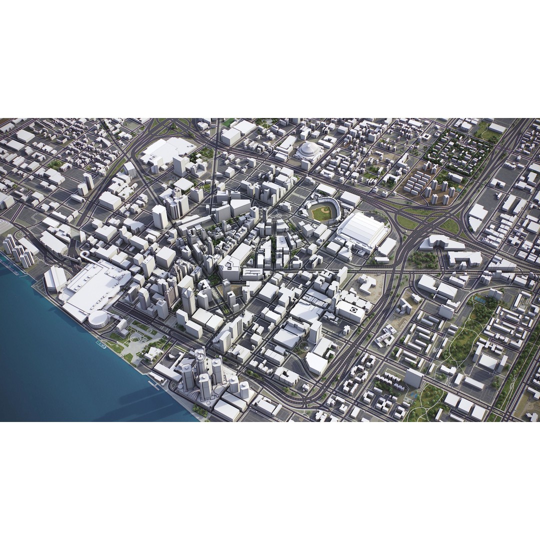Detroit 3D Model – Low Poly Cityscape Asset, FBX, Game Ready - View 10