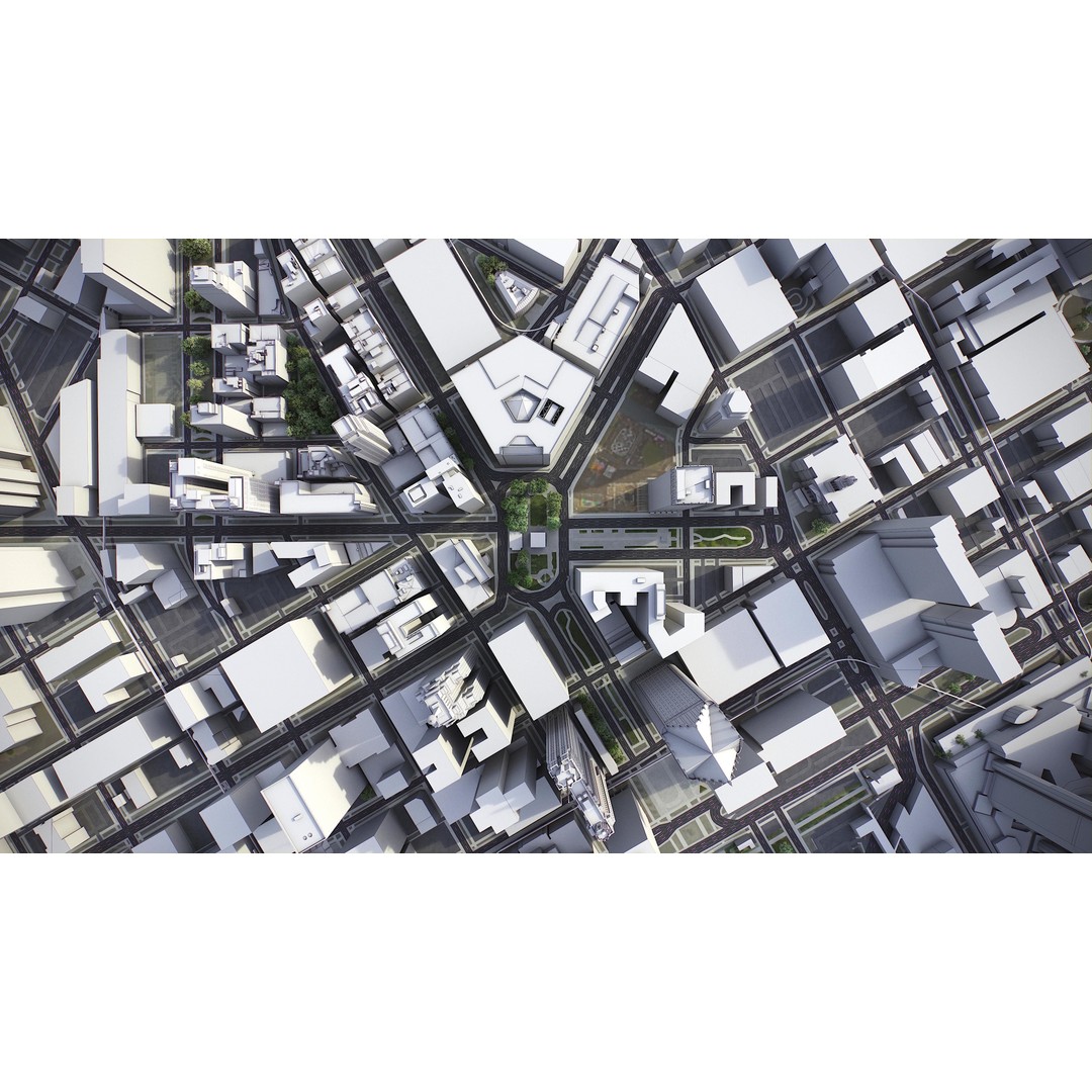 Detroit 3D Model – Low Poly Cityscape Asset, FBX, Game Ready - View 13
