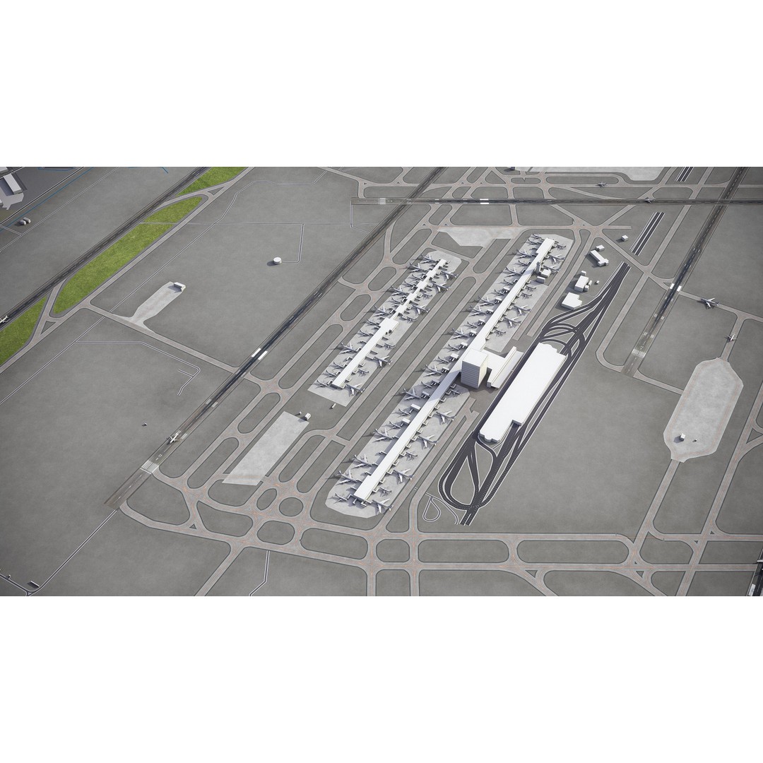 Detroit 3D Model – Low Poly Cityscape Asset, FBX, Game Ready - View 30