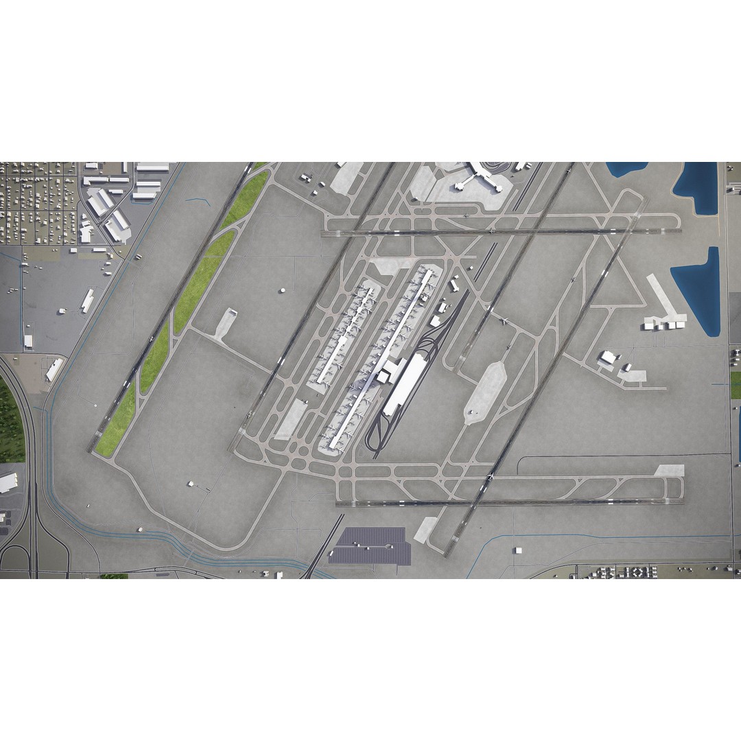 Detroit 3D Model – Low Poly Cityscape Asset, FBX, Game Ready - View 38