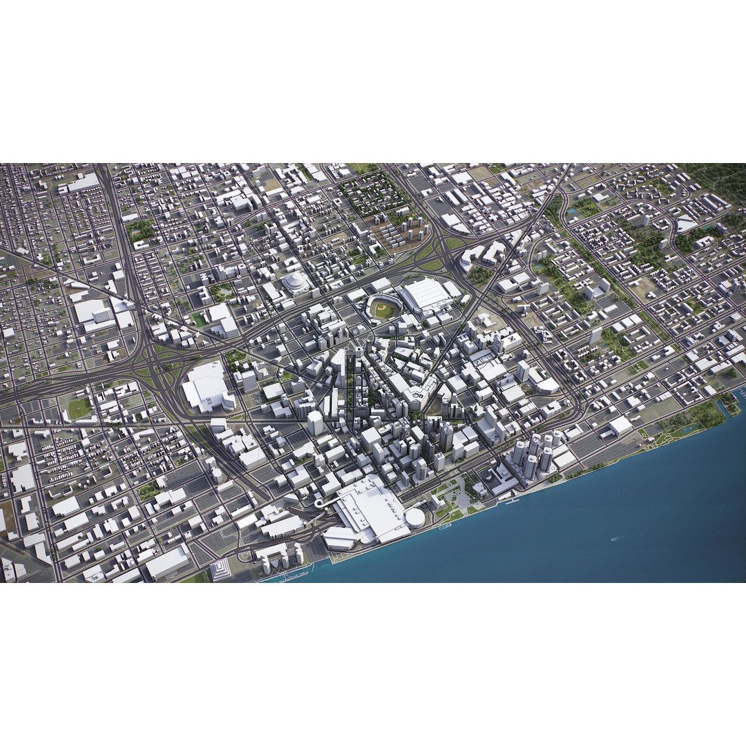 Detroit 3D Model – Low Poly Cityscape Asset, FBX, Game Ready - View 4