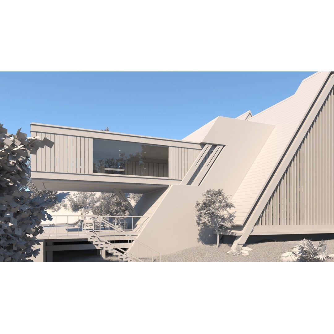 Forest House 3D Model – Villa Exterior Scene, Game-Ready FBX - View 10
