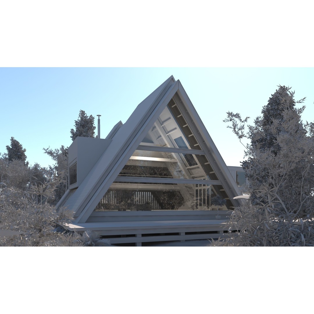 Forest House 3D Model – Villa Exterior Scene, Game-Ready FBX - View 9