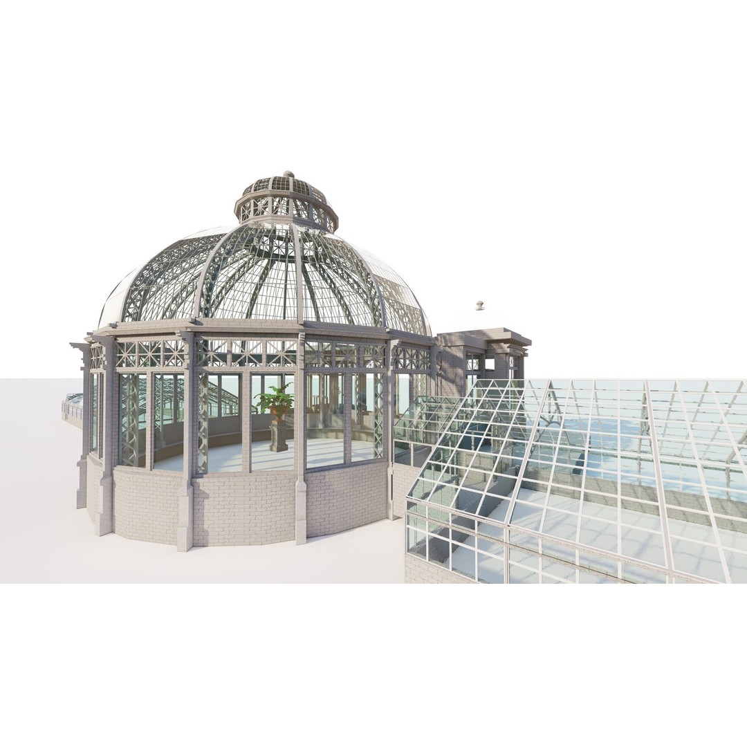 Glass Building 3D Model – Classic Commercial Structure, FBX, OBJ - View 10