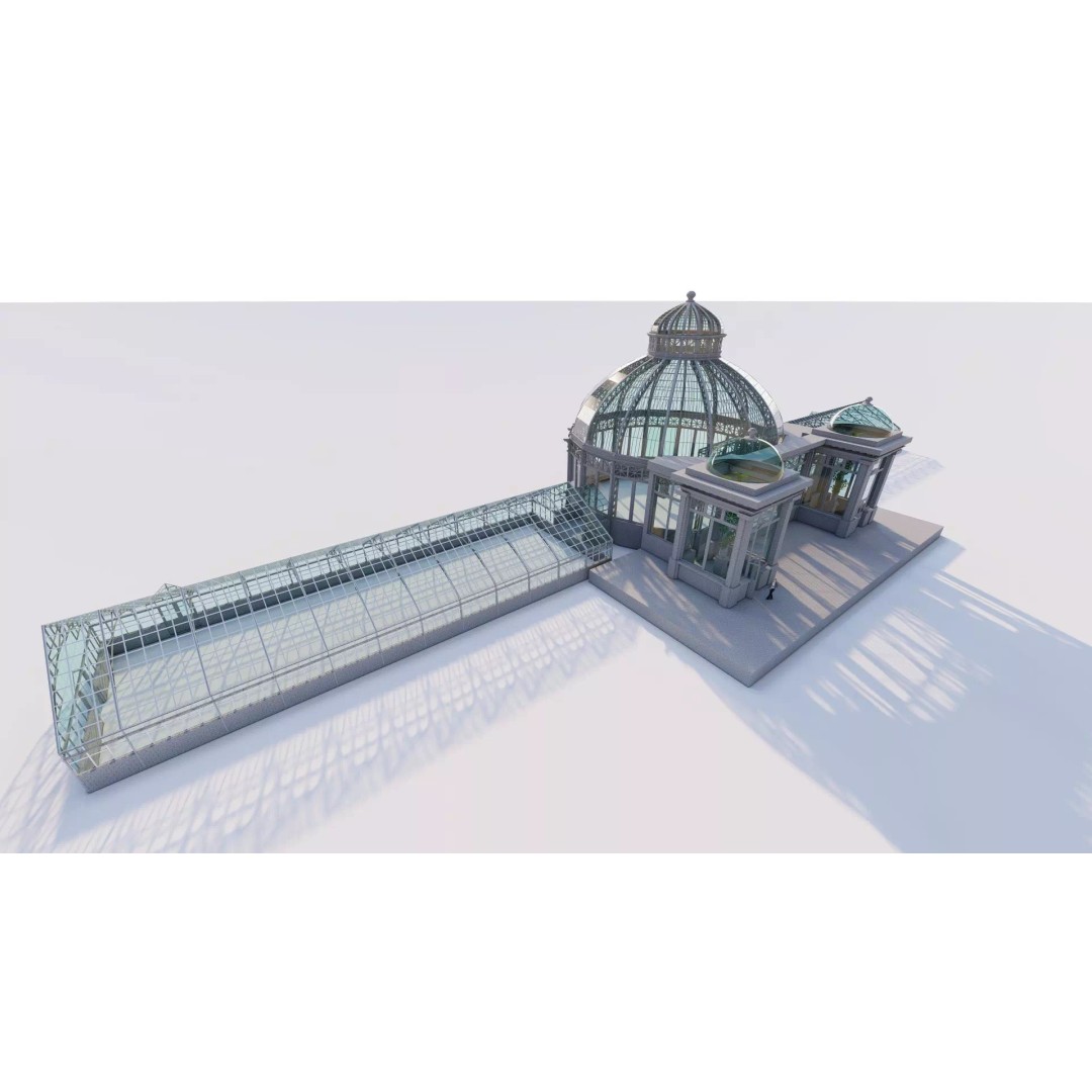Glass Building 3D Model – Classic Commercial Structure, FBX, OBJ - View 2